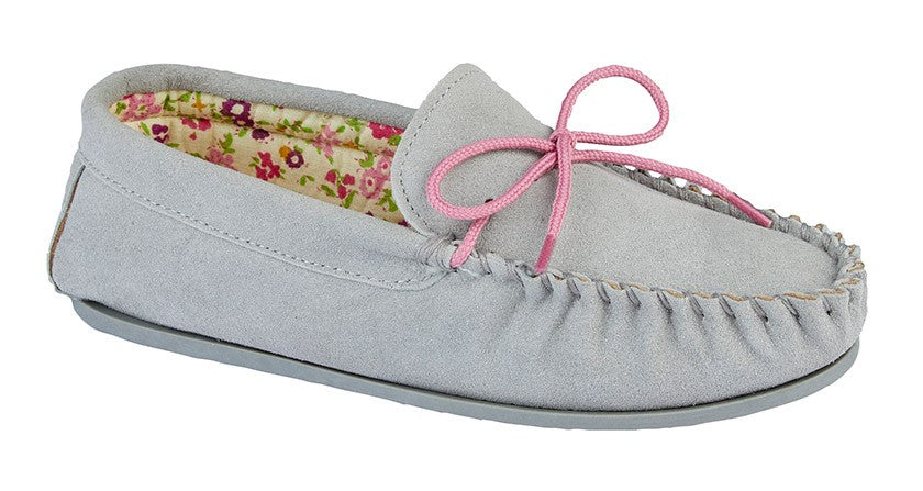 Ladies Grey Moccasins